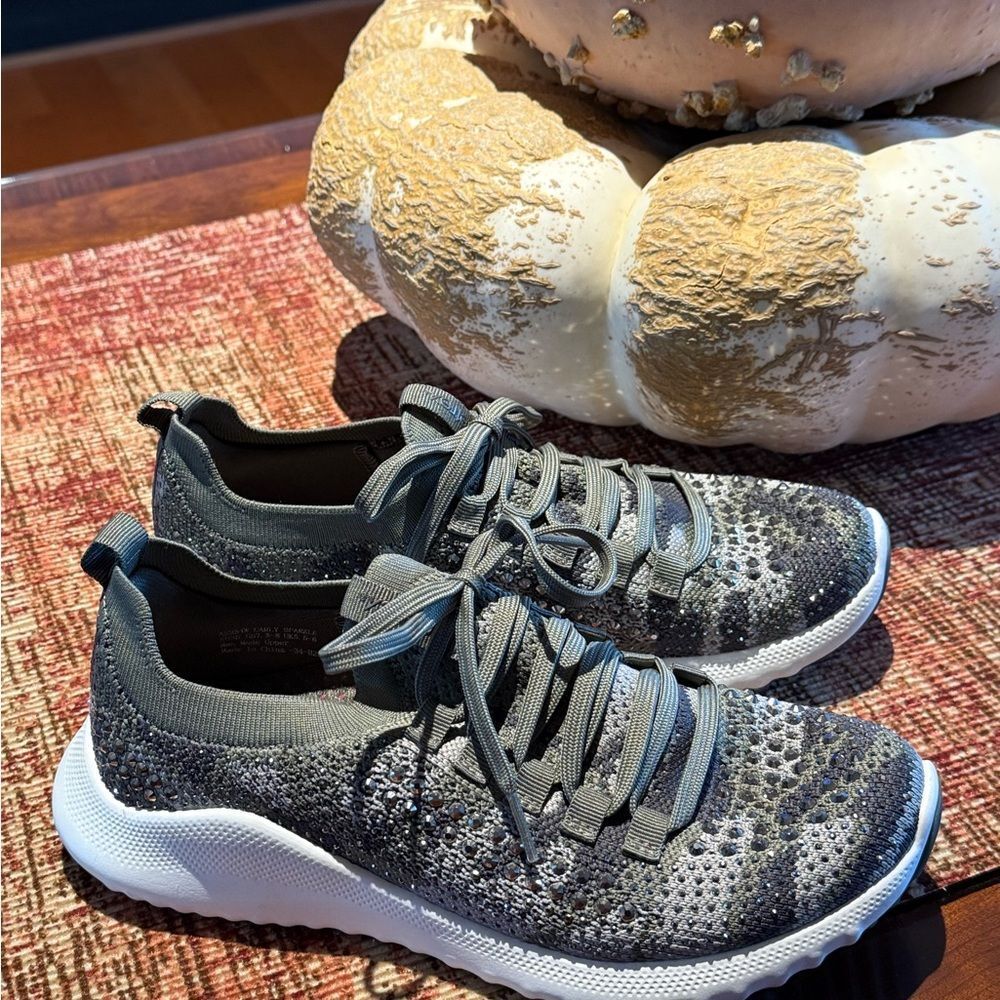 Aetrex Carly Knit Women's Sneakers Embellished with Rhinestones
